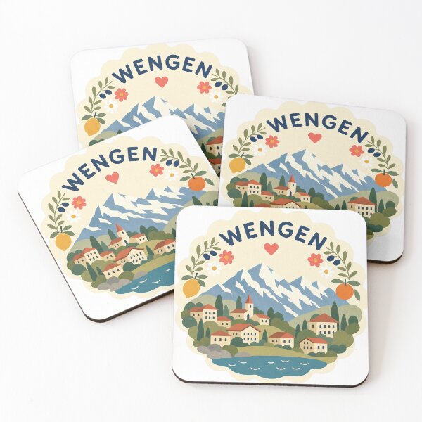 Item preview, Wengen Switzerland Travel Souvenir Modern Folk Art designed and sold by VisualArtsOasis.