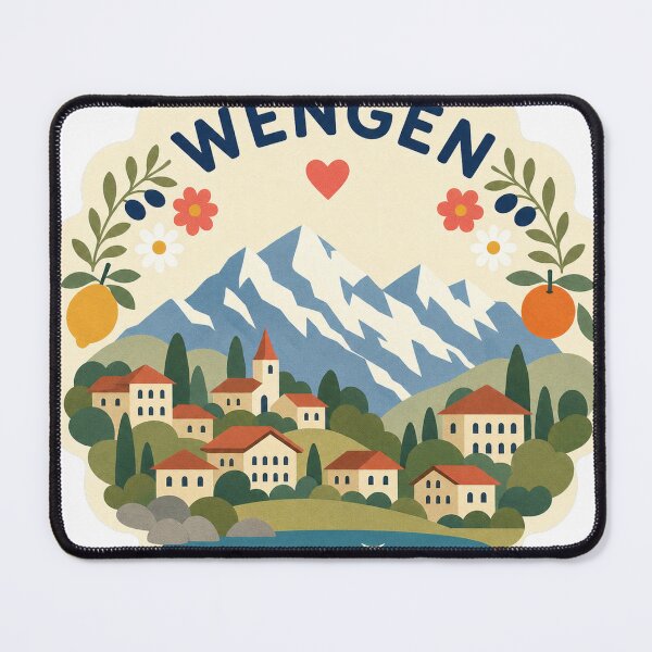 Item preview, Wengen Switzerland Travel Souvenir Modern Folk Art designed and sold by VisualArtsOasis.