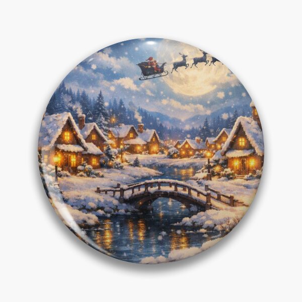 Item preview, Snowy Christmas Village Night designed and sold by ANNART1602.