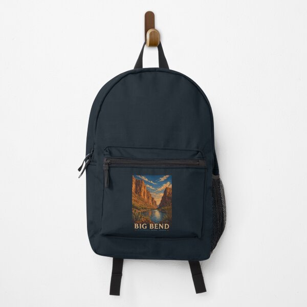 Item preview, Big Bend National Park Texas Modern Woodblock Travel Art designed and sold by KrisSidDesigns.