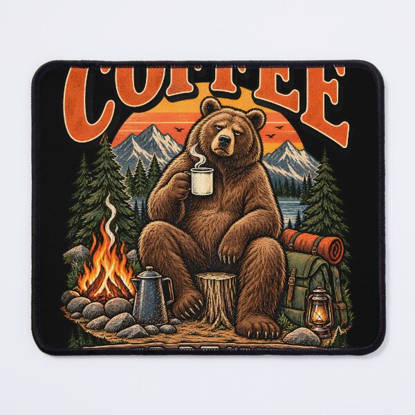 Item preview, Surviving on Coffee & Bad Decisions – Funny Bear Camping Humor designed and sold by Ajdaprint.