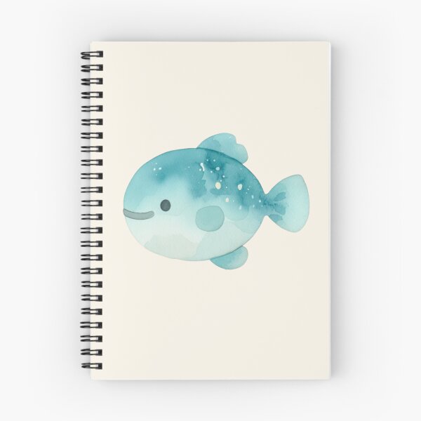 Item preview, Kawaii Deep Teal Fish Watercolor  designed and sold by DariaCraft.