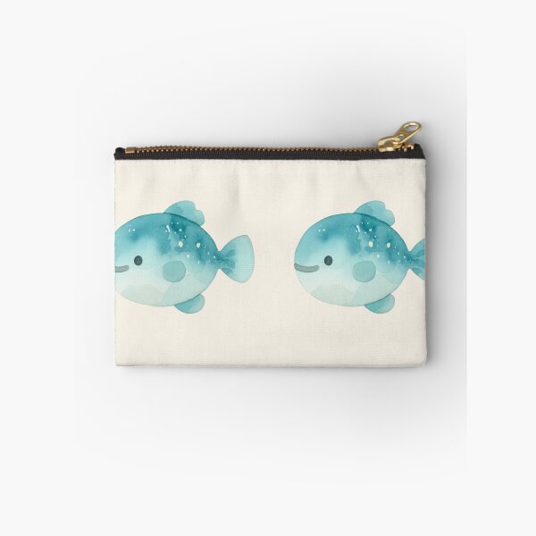 Item preview, Kawaii Deep Teal Fish Watercolor  designed and sold by DariaCraft.