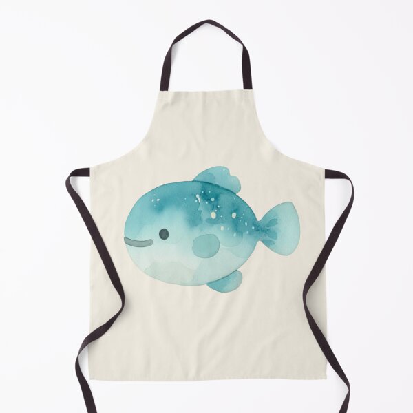 Item preview, Kawaii Deep Teal Fish Watercolor  designed and sold by DariaCraft.