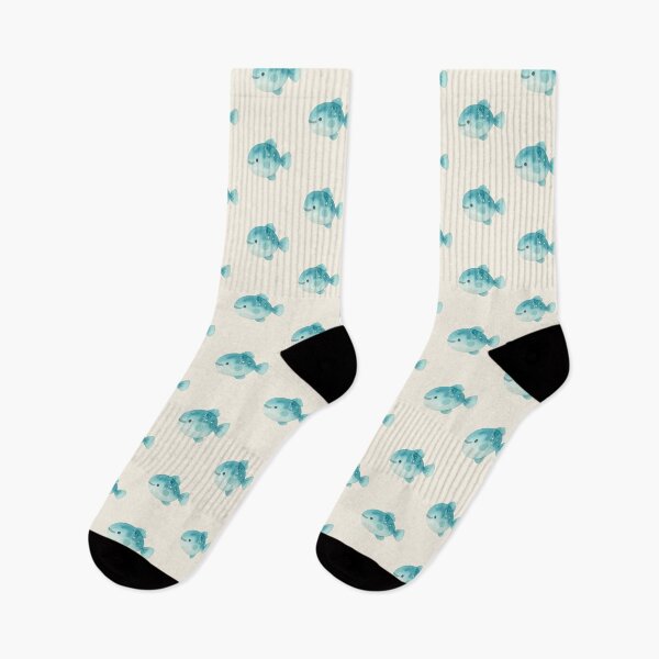 Item preview, Kawaii Deep Teal Fish Watercolor  designed and sold by DariaCraft.