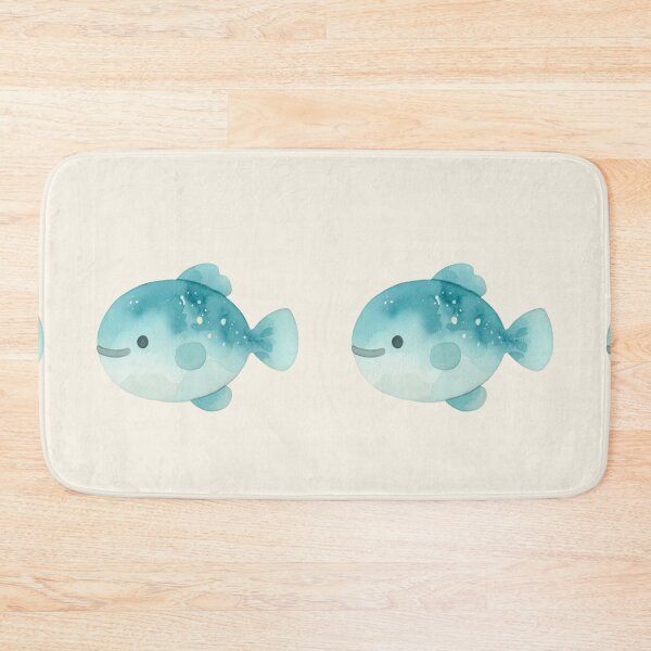 Item preview, Kawaii Deep Teal Fish Watercolor  designed and sold by DariaCraft.