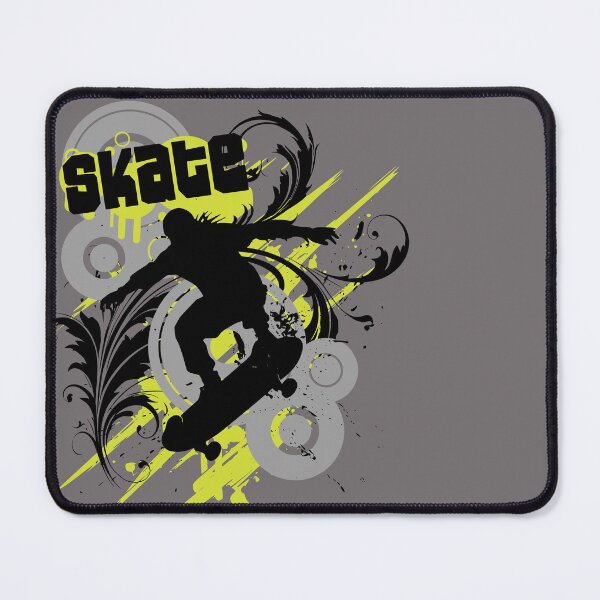 Item preview, Frutiger Metro Black and lime graffiti - silhouette of skater - tribal skate art y2k vibes from 2000s era designed and sold by Pics'Elle Creations.