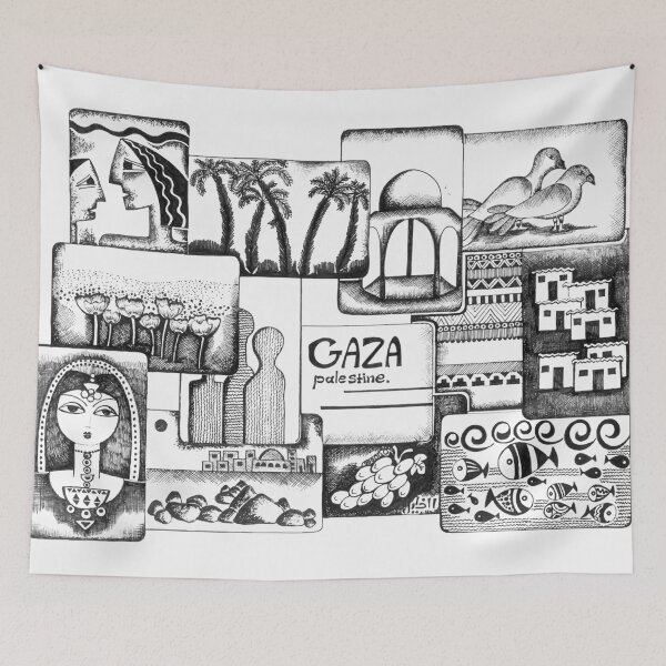 Item preview, Gaza Palestine Greeting Cards Collage Art designed and sold by Hurriyyatee.