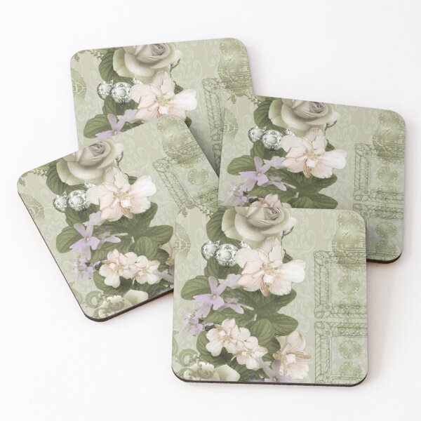 Item preview, Wallflowers-Volume 01-No. 06-Pink-and-white-Rose-Garland-with-illustrated-frames-background designed and sold by Legacy Star Designs.