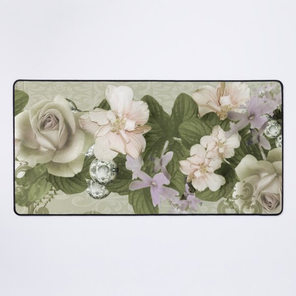 Item preview, Wallflowers-Volume 01-No. 06-Pink-and-white-Rose-Garland-with-illustrated-frames-background designed and sold by Legacy Star Designs.