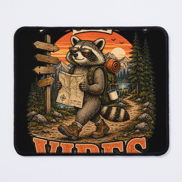 Item preview, No Plan Just Vibes – Funny Raccoon Hiking Adventure Humor designed and sold by Ajdaprint.