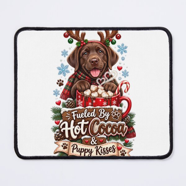 Item preview, Fueled By Hot Cocoa And Puppy Kisses Chocolate Lab Christmas Shirt designed and sold by KnrNazimTHRE4DS.