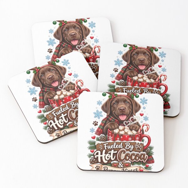 Item preview, Fueled By Hot Cocoa And Puppy Kisses Chocolate Lab Christmas Shirt designed and sold by KnrNazimTHRE4DS.