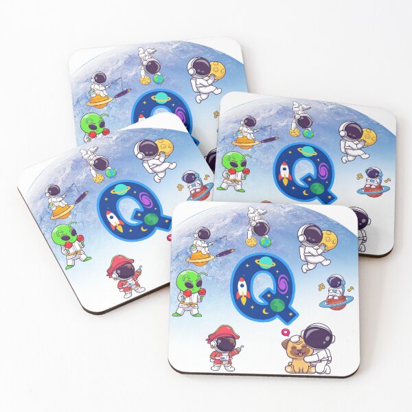 Item preview, Letter Q Cute Astronauts Space Pattern designed and sold by BoldcreationsM.
