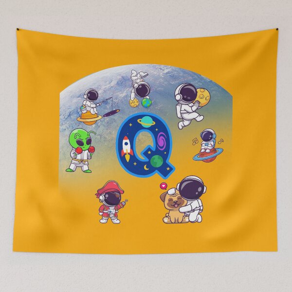 Item preview, Letter Q Cute Astronauts Space Pattern designed and sold by BoldcreationsM.