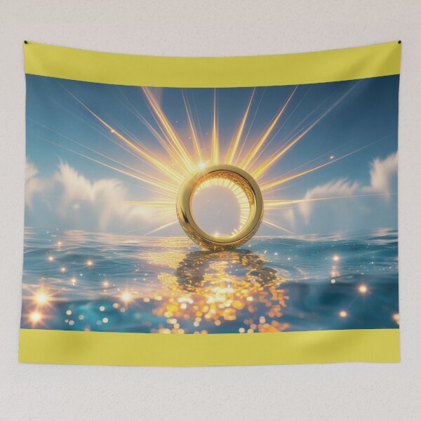 Item preview, Golden Ring Glowing Over the Ocean. designed and sold by fbtrisha.