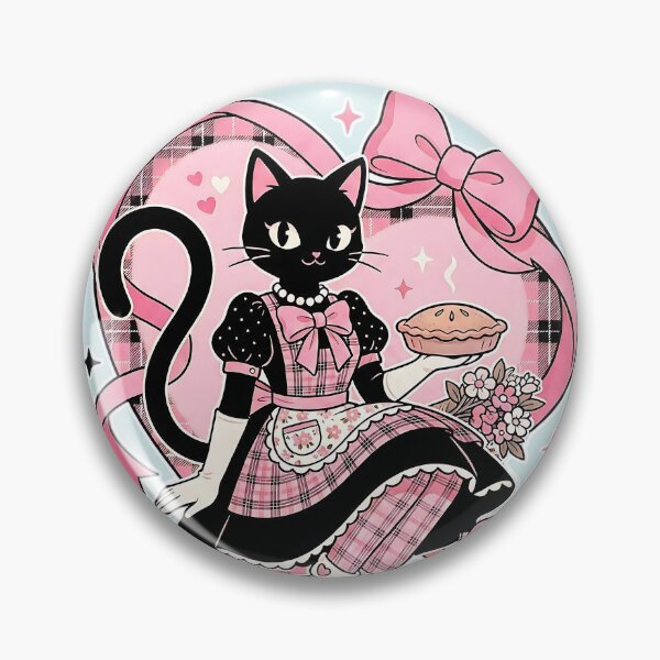 Item preview, Pink Retro Black Cat Baker: La Vida Dulce Tradwife Lifestyle designed and sold by CuteKats.