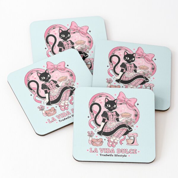 Item preview, Pink Retro Black Cat Baker: La Vida Dulce Tradwife Lifestyle designed and sold by CuteKats.