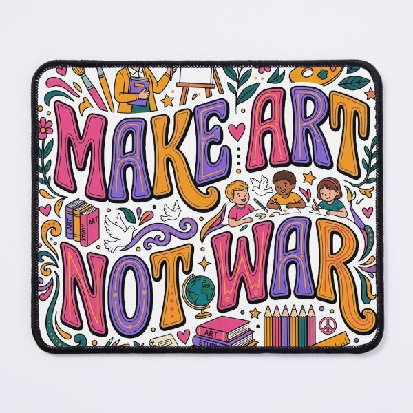 Item preview, Make Art Not War Colorful Peace Doodle designed and sold by badbar.
