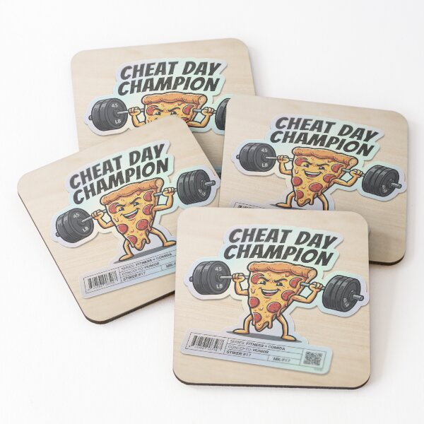 Item preview, Cheat Day Champion Funny Pizza Lifting Weights designed and sold by FabricaD.