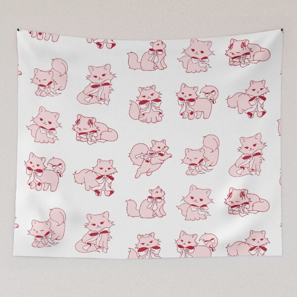 Item preview, Coquette Pink Kittens Cute Fluffy Cats with Bows designed and sold by MiaBellaGirl.