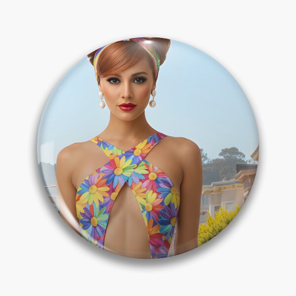 Item preview, 60s Haight-Ashbury San Francisco - Mod Girl in Flower Power Swimsuit with VW Buses | Swinging Sixties designed and sold by Ela Art Space .