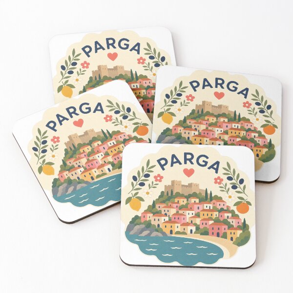 Item preview, Parga Greece Travel Souvenir Modern Folk Art designed and sold by VisualArtsOasis.