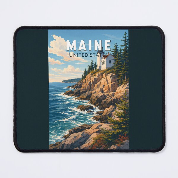 Item preview, Maine Illustration Travel Art Vintage designed and sold by KrisSidDesigns.