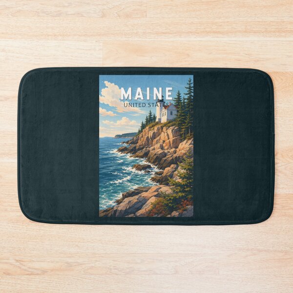Item preview, Maine Illustration Travel Art Vintage designed and sold by KrisSidDesigns.