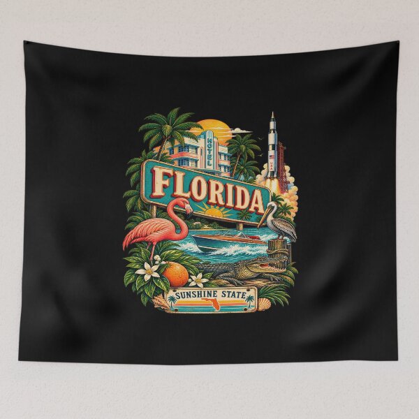 Item preview, Vintage Florida Tattoo Style Sunshine State Illustration Graphic designed and sold by CG Studio.