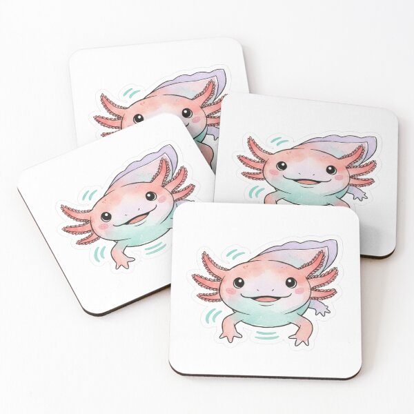 Item preview, Watercolor Axolotl – Soft Pink Smile designed and sold by nachtpixel-art.