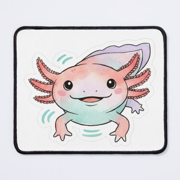 Item preview, Watercolor Axolotl – Soft Pink Smile designed and sold by nachtpixel-art.