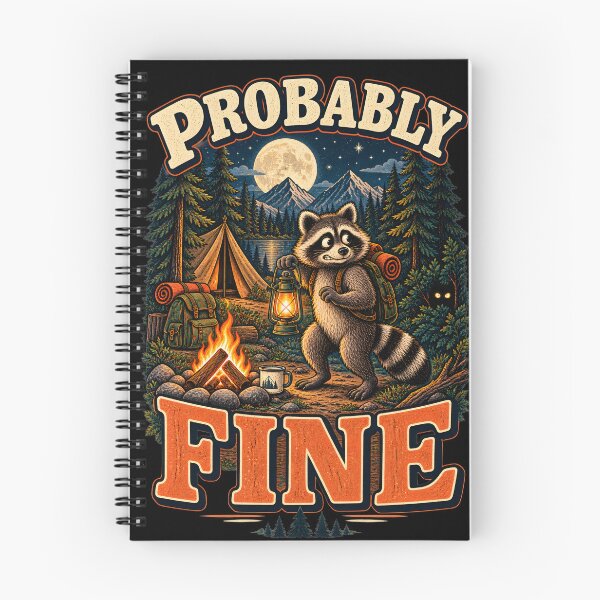 Item preview, Probably Fine – Funny Raccoon Camping Adventure Humor designed and sold by Ajdaprint.
