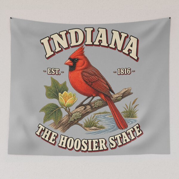 Item preview, Indiana Cardinal Vintage Wildlife Illustration designed and sold by radiogalaxy.