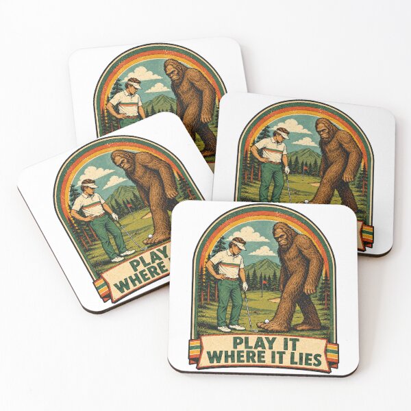 Item preview, Bigfoot Golf Play It Where It Lies Vintage Funny Graphic Tee designed and sold by TM DESIGNS AND MORE.