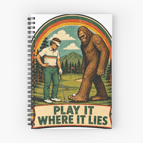 Item preview, Bigfoot Golf Play It Where It Lies Vintage Funny Graphic Tee designed and sold by TM DESIGNS AND MORE.