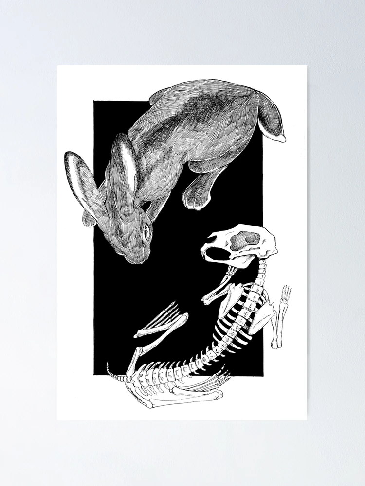 Thumbnail 1 of 3, Poster, ink Rabbbits designed and sold by Geocfmm.