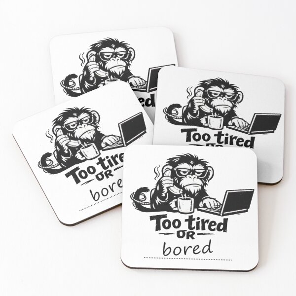 Item preview, Too Tired Monkey – Funny Workday Cartoon Design designed and sold by Cabrasco.