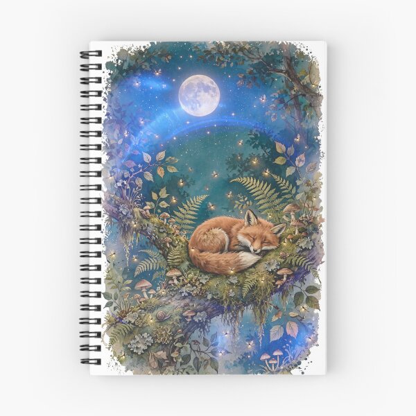 Item preview, Moonlit Dreams - Sleeping Fox in Enchanted Forest Watercolor designed and sold by Neurospicy Trolls.