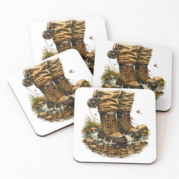 Item preview, Wading boots in a crystal-clear stream designed and sold by Daily Quirk.