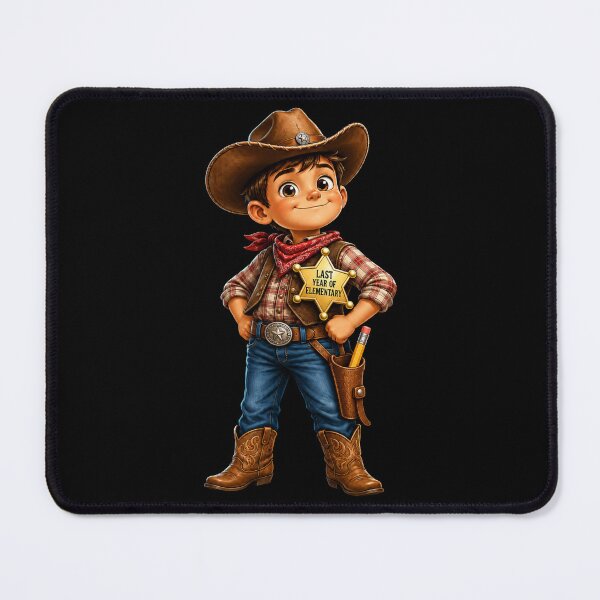 Item preview, First Day of My Last Year in Elementary,New Sheriff In Town Last Year Of Elementary Cowboy Pencil Boy designed and sold by Crystal-Tree.