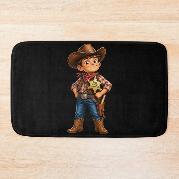 Item preview, First Day of My Last Year in Elementary,New Sheriff In Town Last Year Of Elementary Cowboy Pencil Boy designed and sold by Crystal-Tree.