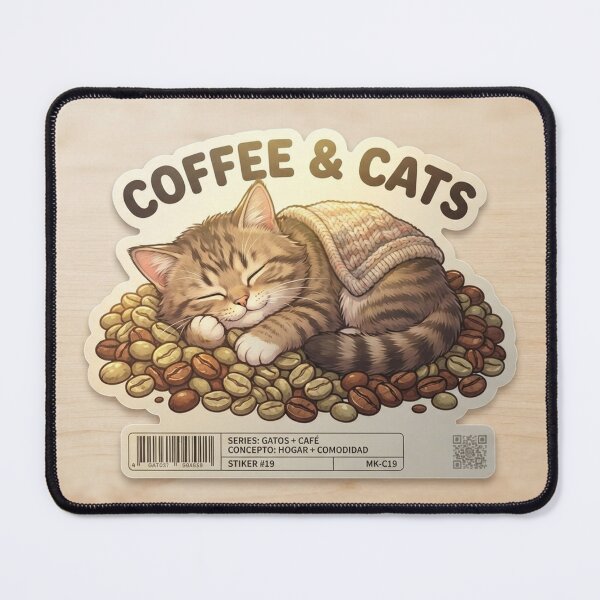 Item preview, Adorable Kitten Sleeping on Coffee Beans designed and sold by FabricaD.