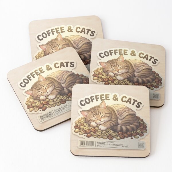 Item preview, Adorable Kitten Sleeping on Coffee Beans designed and sold by FabricaD.