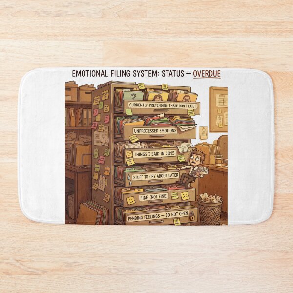 Item preview, Emotional Filing Cabinet Overdue Funny Mental Health Humor designed and sold by LunaMarkos.