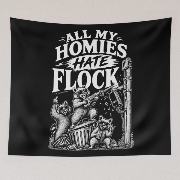 Item preview, Anti-Flock Surveillance Camera Raccoons - All My Homies Hate Flock designed and sold by Envision Designs.