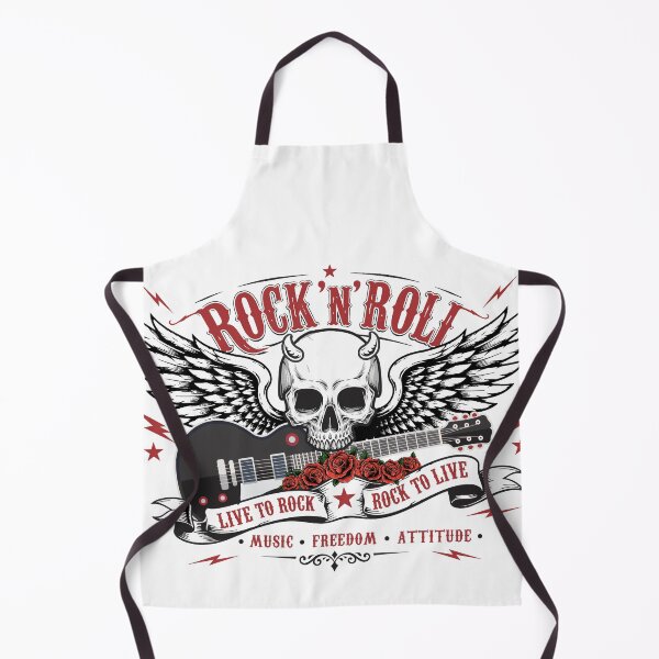 Item preview, Rock and Roll banner metal Skull with Wings, flowers Crossed Guitars designed and sold by JrNergal.