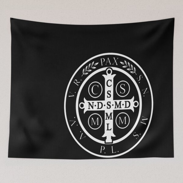 Item preview, Saint Benedict Medal Black White designed and sold by leslygelbq.