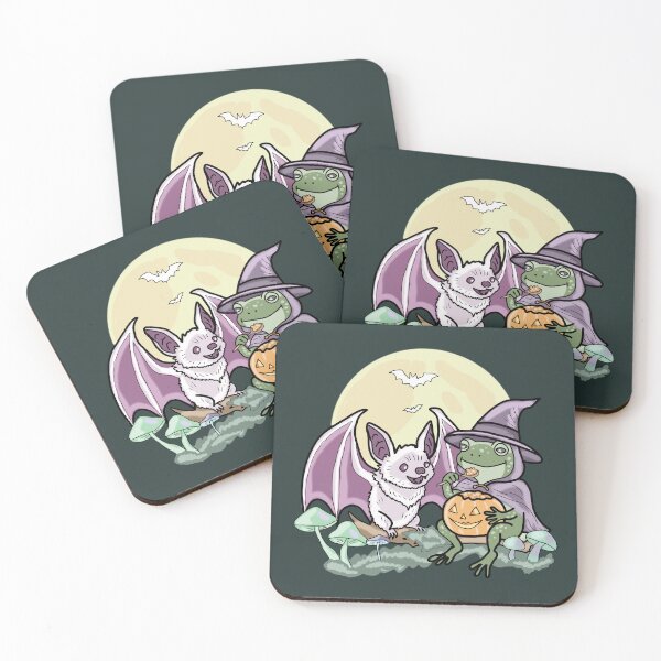 Item preview, Frog and Bat Halloween Mushroom Cottagecore Witch designed and sold by LeshanArt.