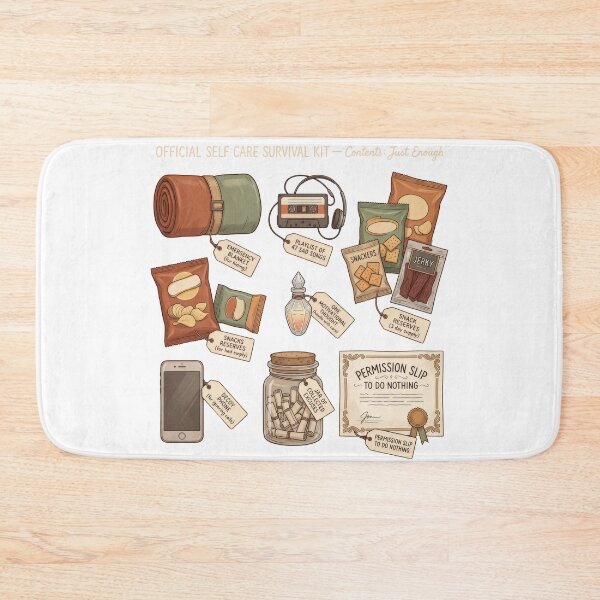 Item preview, Self Care Survival Kit Illustrated Funny Mental Health designed and sold by LunaMarkos.